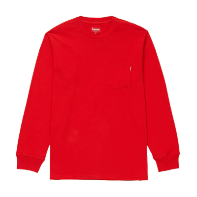 Supreme LS Pocket Tee FW18 Red