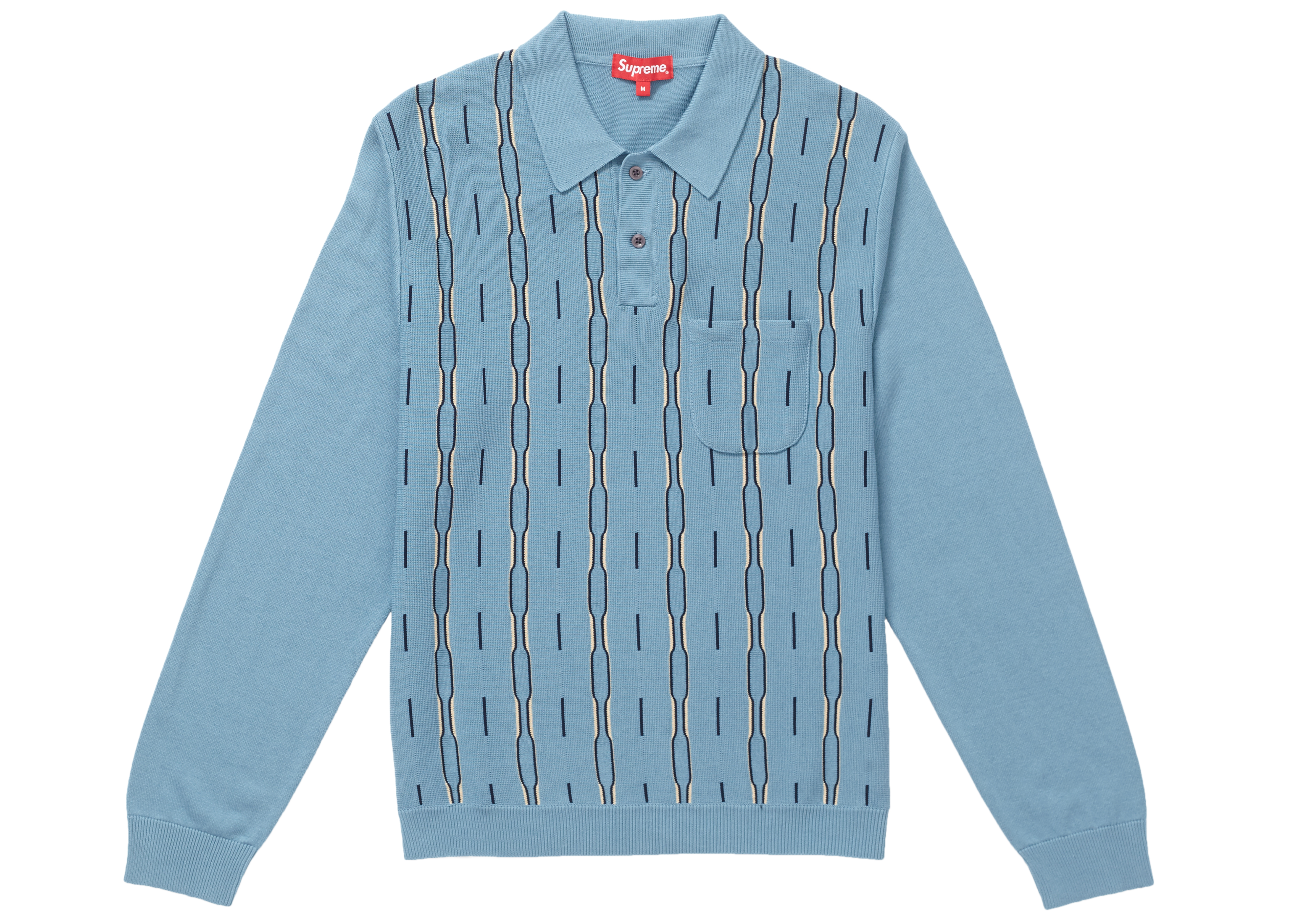 Buy Supreme Floral Jacquard Zip LS Polo Gold - Novelship