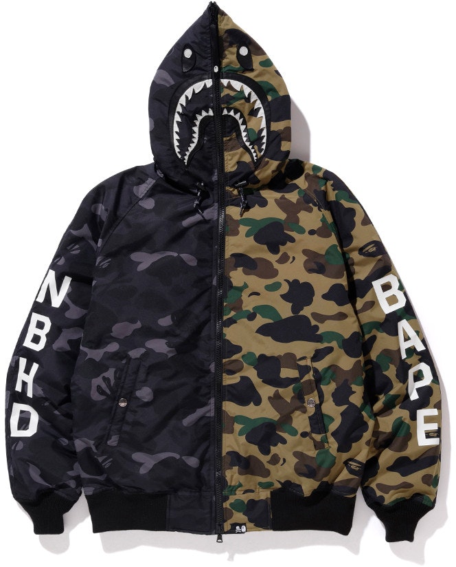 bape-neighborhood-down-shark-jacket-black-green