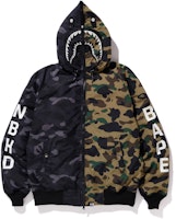 BAPE x NEIGHBORHOOD Down Shark Jacket Black Green BAPE x NEIGHBORHOOD Down Shark Jacket Black Green