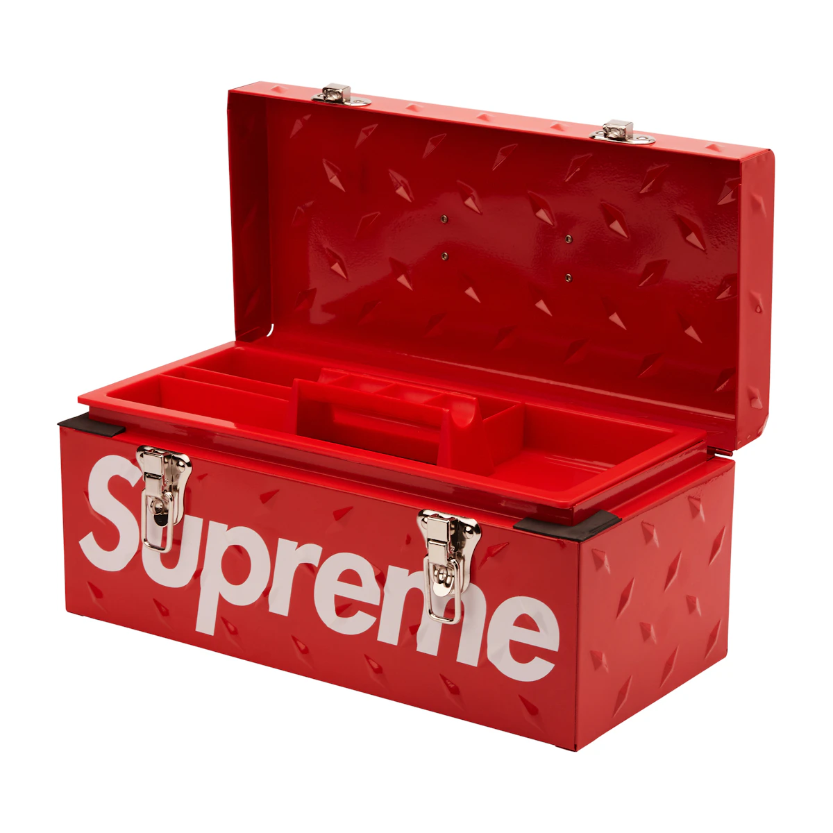 Supreme Diamond Plate Tool Box Red