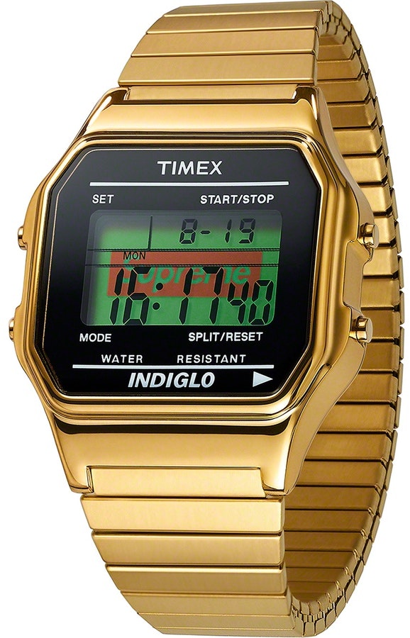 supreme-timex-digital-watch-gold