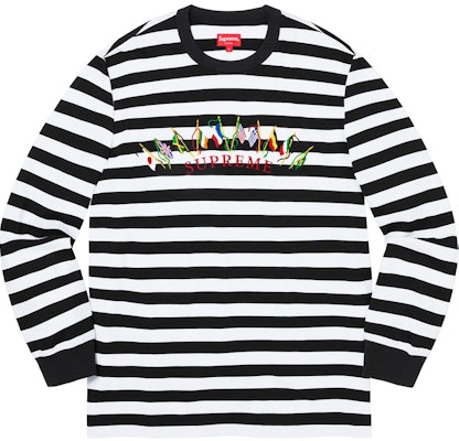 Supreme Flags L/S Top White Stripe Buy Supreme Flags L/S Top White Stripe
