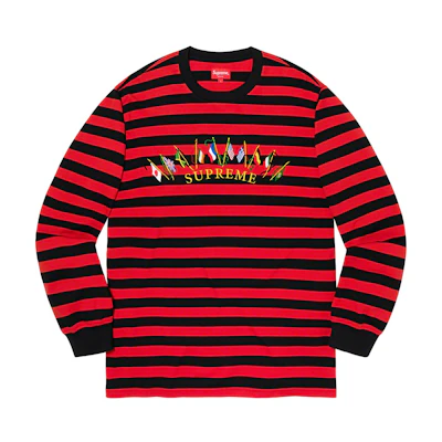 Supreme Flags L/S Top Red Stripe