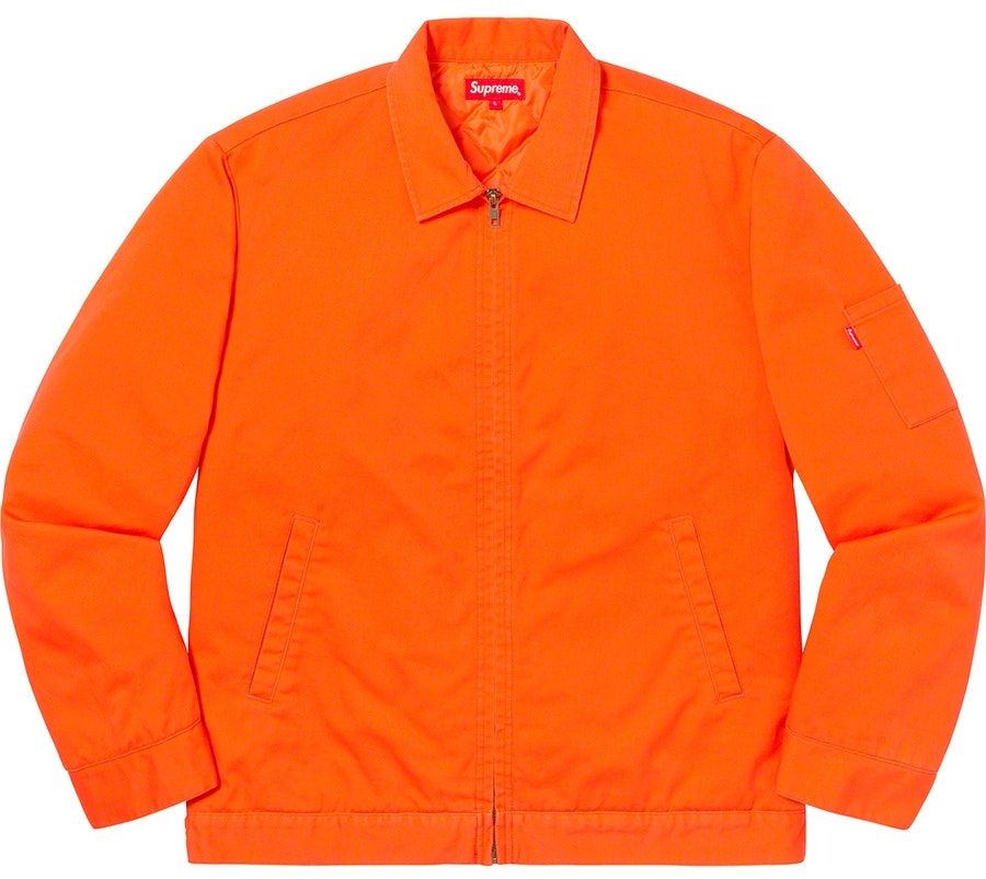 supreme-cop-car-embroidered-work-jacket-orange