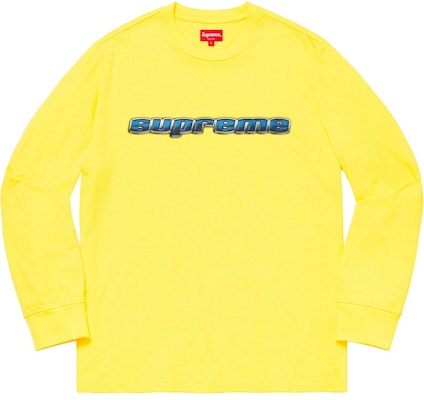 Supreme Chrome Logo Lengan Panjang Kuning Buy Supreme Chrome Logo Lengan Panjang Kuning