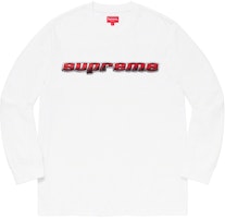 Supreme Chrome Logo L/S Top White Supreme Chrome Logo L/S Top White