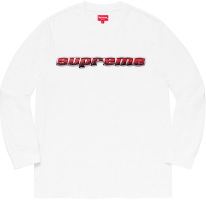 Supreme Chrome Logo L/S Top White Buy Supreme Chrome Logo L/S Top White