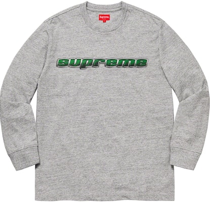 Supreme Chrome Logo L/S Top Heather Grey Buy Supreme Chrome Logo L/S Top Heather Grey