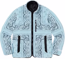 Supreme Reversible Bandana Fleece Jacket Light Blue Supreme Reversible Bandana Fleece Jacket Light Blue