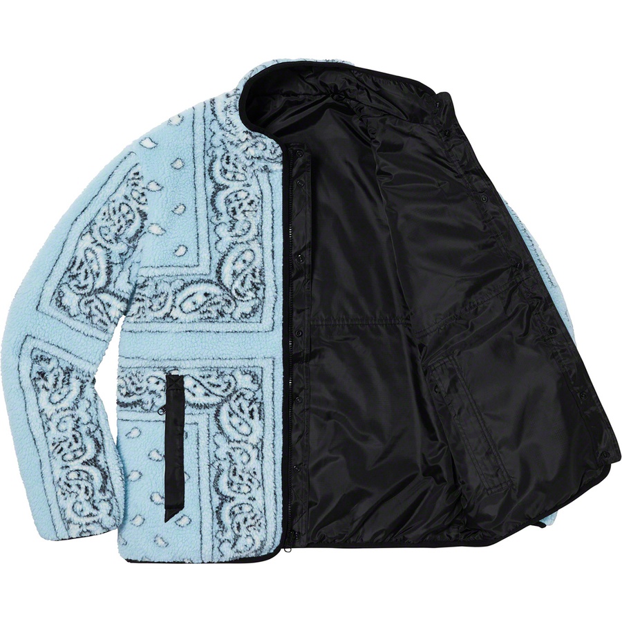 Supreme Reversible Bandana Fleece Jacket Light Blue - Novelship