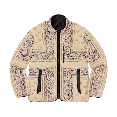 Supreme Reversible Bandana Fleece Jacket Tan