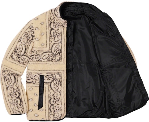 Supreme Reversible Bandana Fleece Jacket Tan Order Supreme Reversible Bandana Fleece Jacket Tan