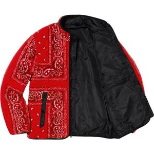 Supreme Reversible Bandana Fleece Jacket Red - Novelship