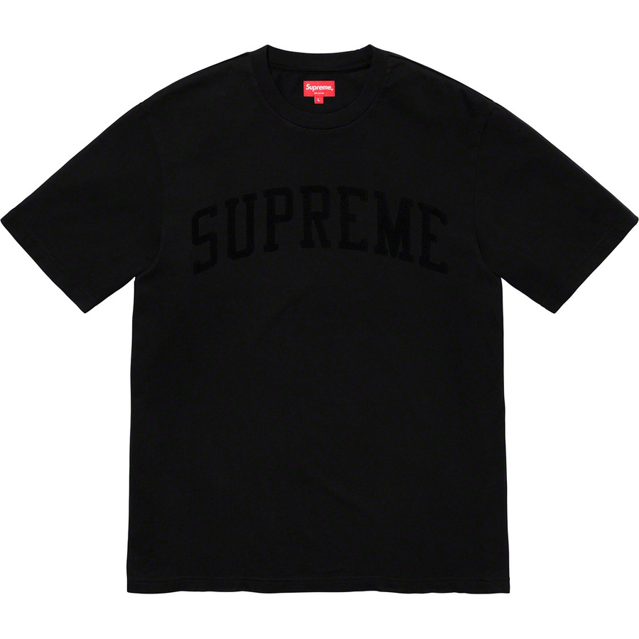 Supreme Chenille Arc Logo S/S Top Black - Novelship