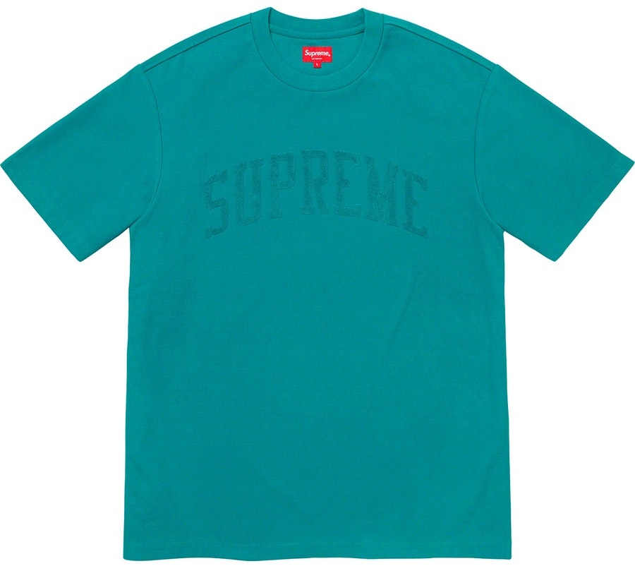 supreme-chenille-arc-logo-s-s-top-teal