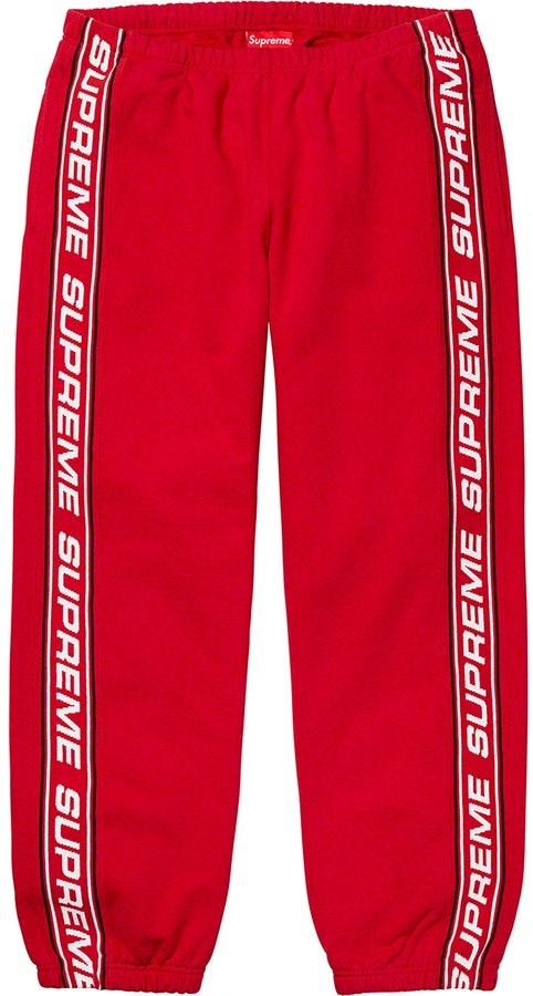 supreme-text-rib-sweatpant-red