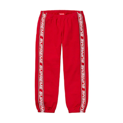 Supreme Text Rib Sweatpant Red