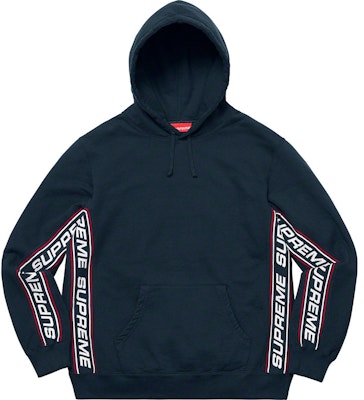 Sudadera con Capucha Supreme Text Rib Azul Marino. Buy Sudadera con Capucha Supreme Text Rib Azul Marino.