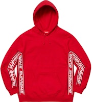 Supreme Text Rib Hooded Sweatshirt Red Supreme Text Rib Hooded Sweatshirt Red