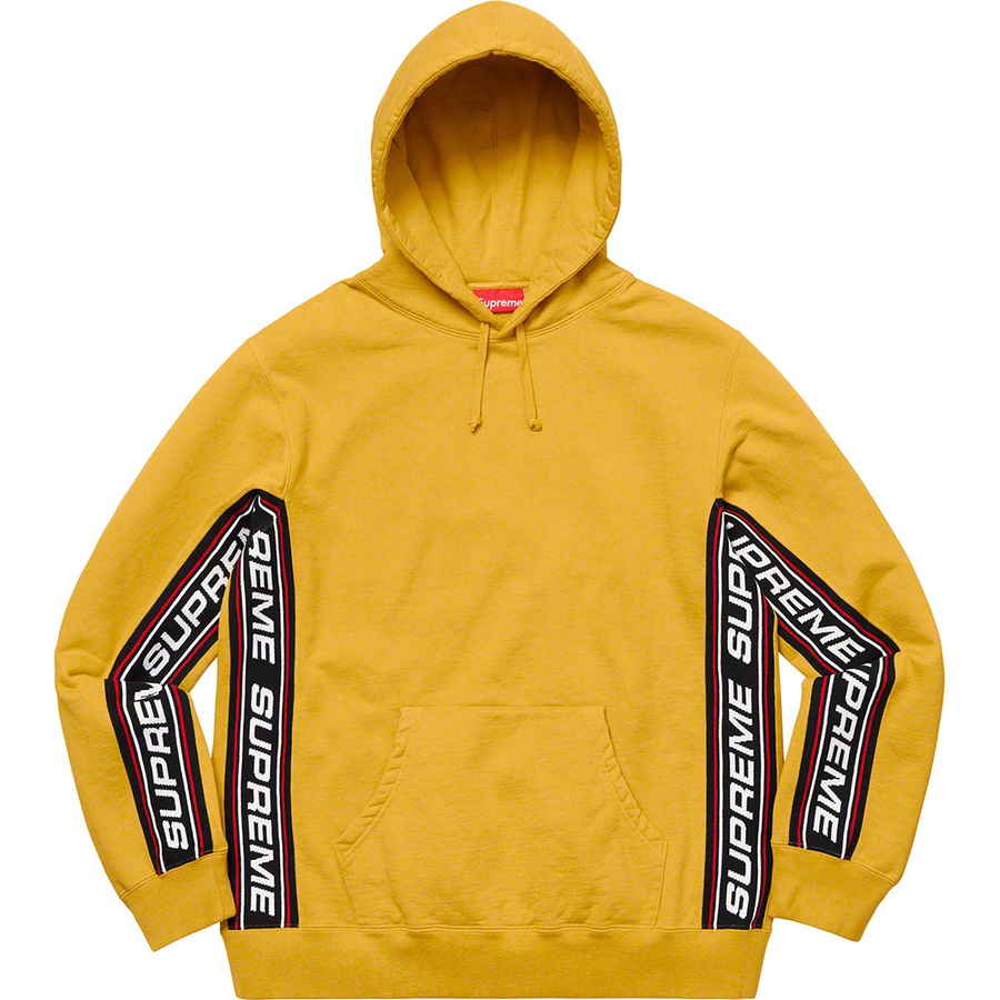 Supreme Text Rib Hooded Sweatshirt Mustard