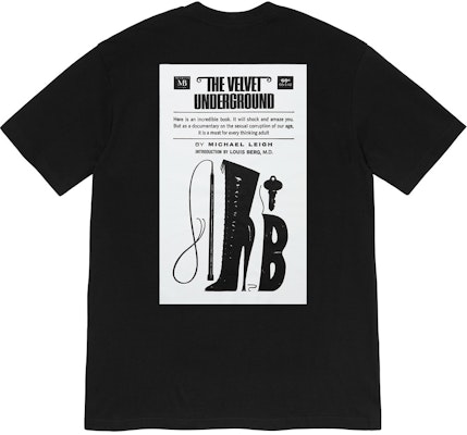 Supreme The Velvet Underground Tee Black Order Supreme The Velvet Underground Tee Black