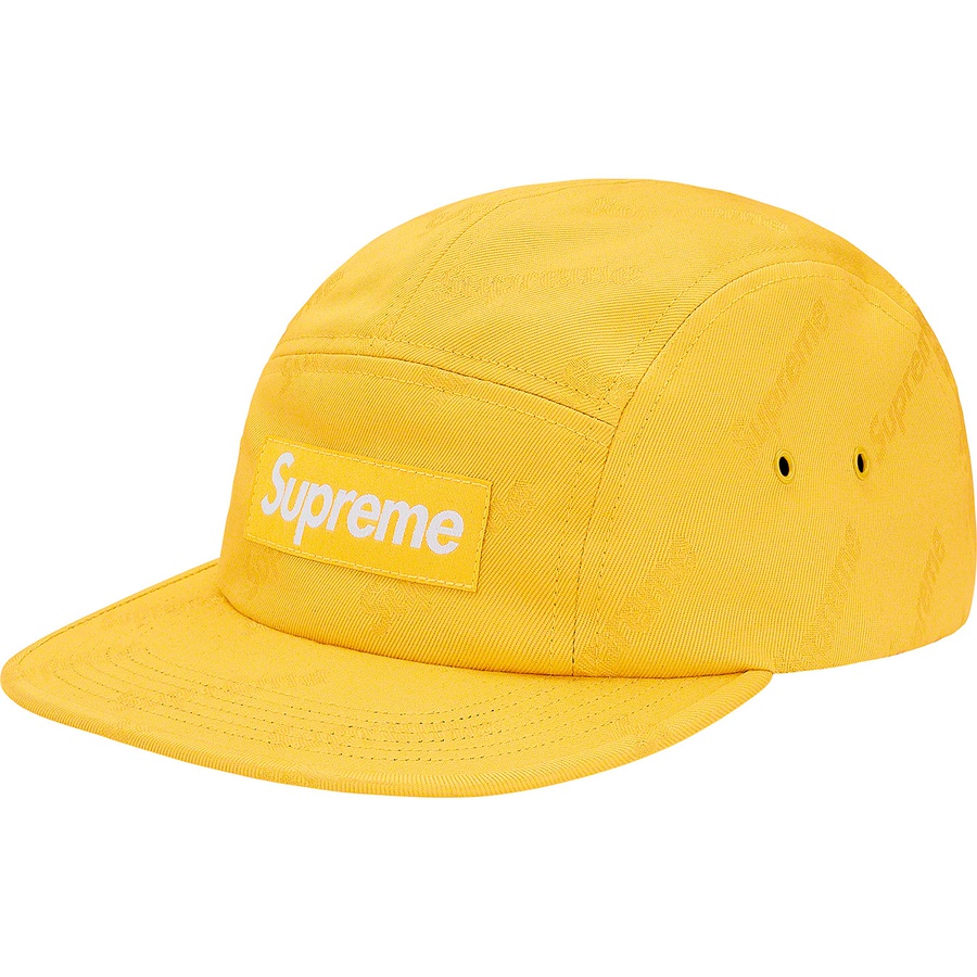 Supreme Jacquard Logo Twill Camp Cap Yellow