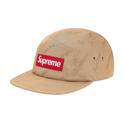 Supreme Jacquard Logo Twill Camp Cap Tan