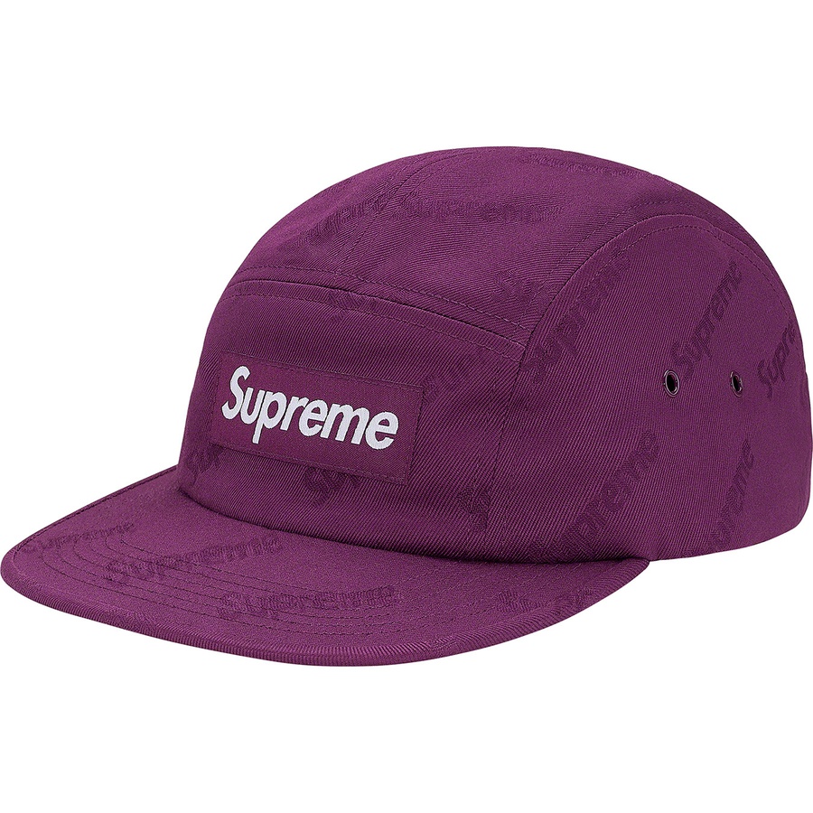 Supreme Jacquard Logo Twill Camp Cap Purple