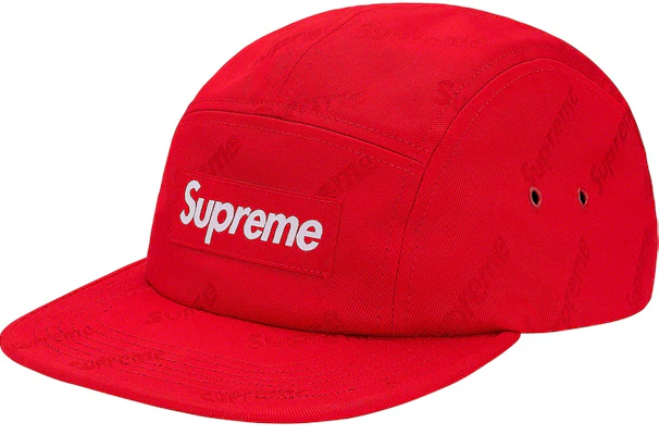 Supreme Jacquard Logo Twill Camp Cap Merah Buy Supreme Jacquard Logo Twill Camp Cap Merah