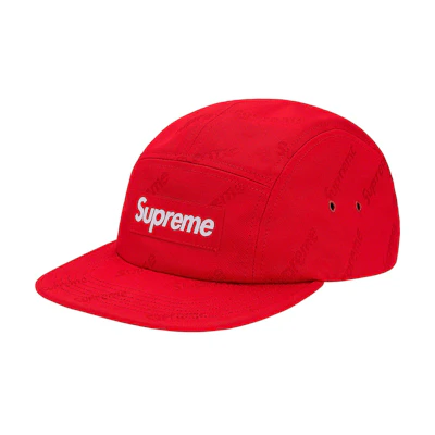 Supreme Jacquard Logo Twill Camp Cap Red