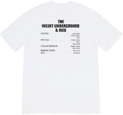 Supreme The Velvet Underground & Nico Tee White - Novelship