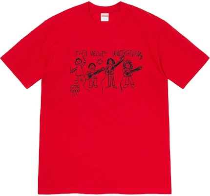 Supreme The Velvet Underground Drawing Tee Merah Buy Supreme The Velvet Underground Drawing Tee Merah