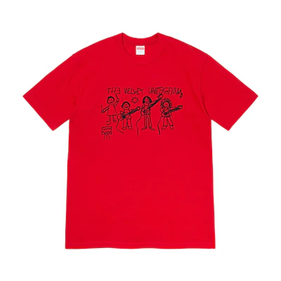 Supreme The Velvet Underground Drawing Tee Red