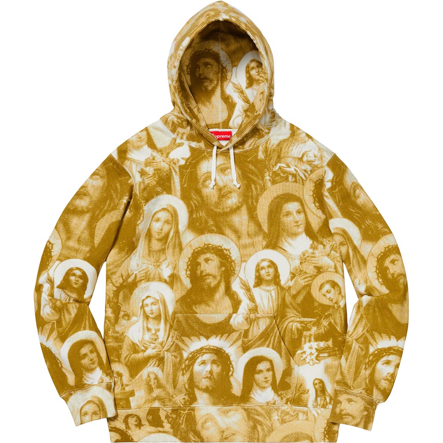 Supreme Jesus and Mary Hooded Sweatshirt Mustard