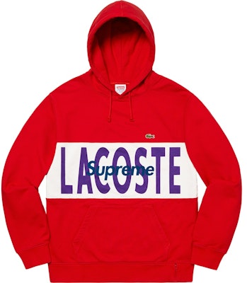 Hoodie Supreme x Lacoste Panel Logo Merah Buy Hoodie Supreme x Lacoste Panel Logo Merah