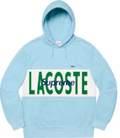 Supreme x Lacoste Logo Panel Hooded Sweatshirt Light Blue Supreme x Lacoste Logo Panel Hooded Sweatshirt Light Blue