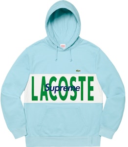 Supreme x Lacoste 徽标拼接连帽衫 淡蓝色 Buy Supreme x Lacoste 徽标拼接连帽衫 淡蓝色