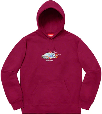 Supreme Cop Car Hooded Sweatshirt Dark Magenta Buy Supreme Cop Car Hooded Sweatshirt Dark Magenta