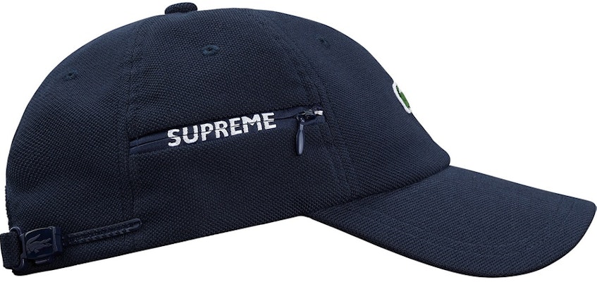 Supreme x Lacoste Pique Topi 6-Panel Biru Dongker Order Supreme x Lacoste Pique Topi 6-Panel Biru Dongker