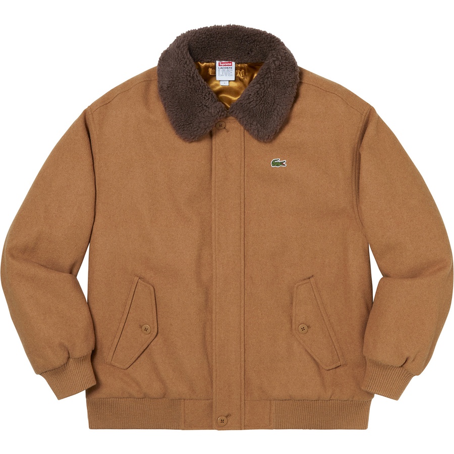 Supreme x Lacoste Wool Bomber Jacket Tan Novelship