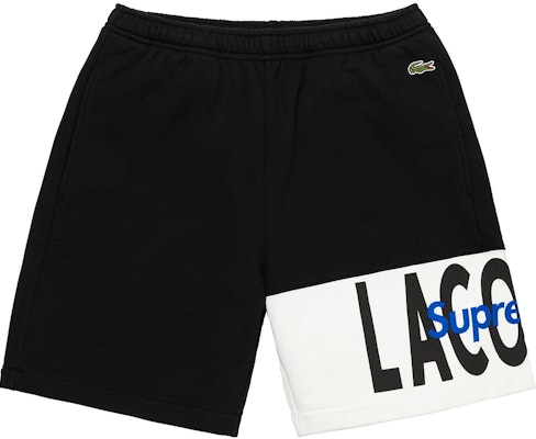 Supreme x Lacoste Logo Panel Sweatshort Black Buy Supreme x Lacoste Logo Panel Sweatshort Black