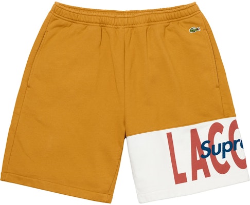 Supreme x Lacoste Logo Panel Sweatshort Gold Buy Supreme x Lacoste Logo Panel Sweatshort Gold