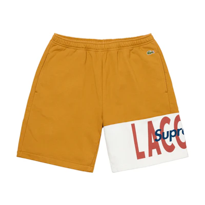 Supreme x Lacoste Logo Panel Sweatshort Gold