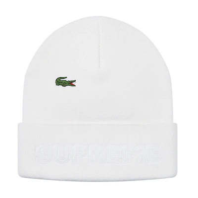 Supreme Lacoste Beanie White