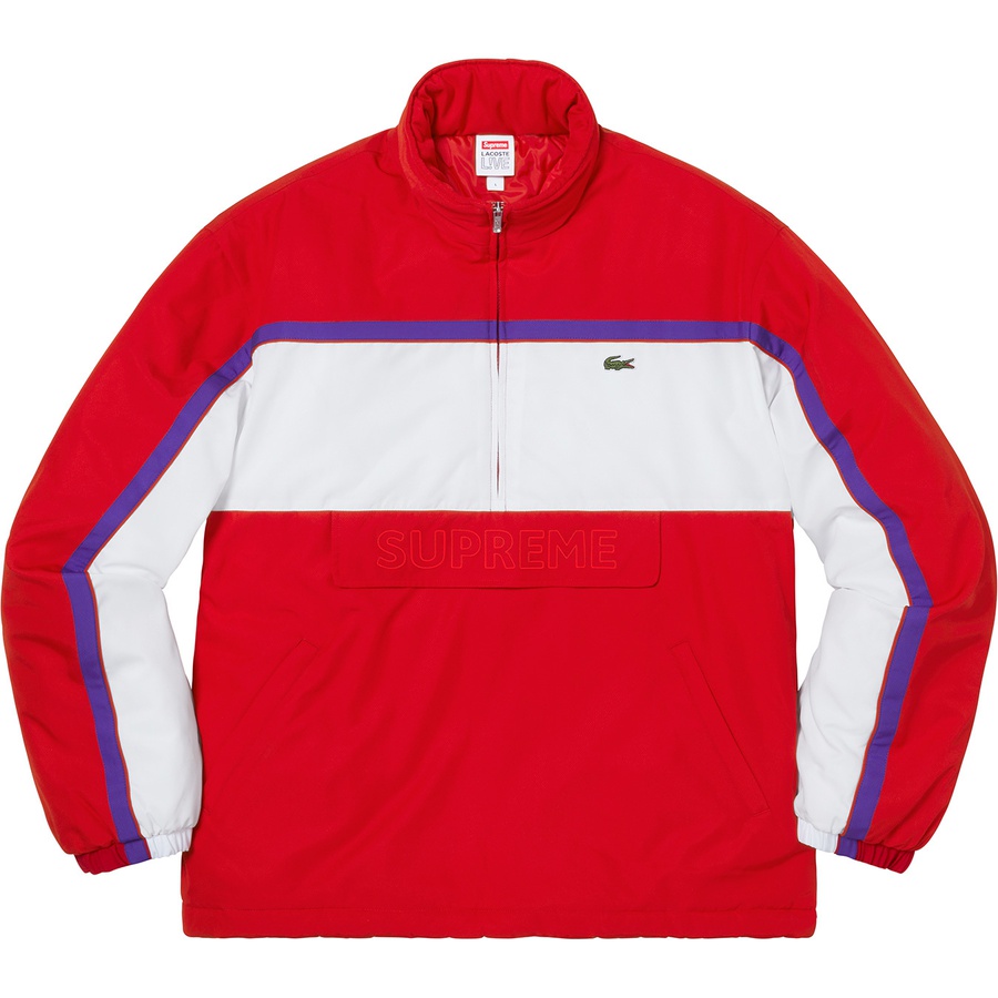 Supreme x Lacoste Puffy Half Zip Pullover Red - Novelship