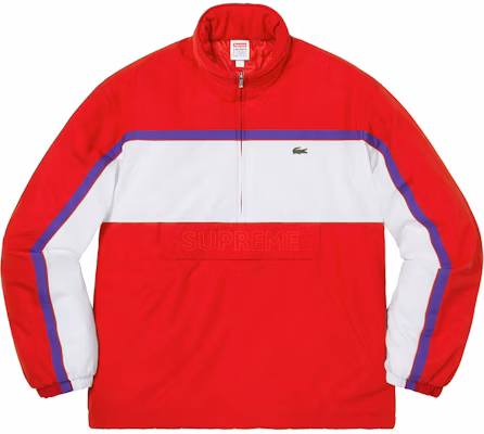 Supreme x Lacoste Puffy Half Zip Pullover Red Buy Supreme x Lacoste Puffy Half Zip Pullover Red