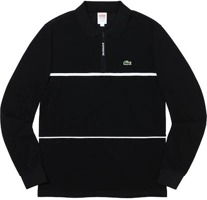 Supreme x Lacoste 經典拉鍊長袖Polo衫 黑色 Buy Supreme x Lacoste 經典拉鍊長袖Polo衫 黑色