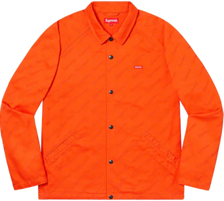Chaqueta Twill Naranja Supreme Snap Front con Logos Jacquard. Buy Chaqueta Twill Naranja Supreme Snap Front con Logos Jacquard.