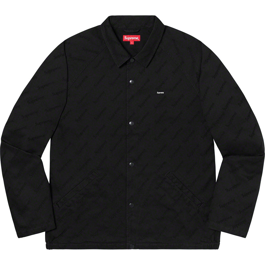 Supreme Snap Front Jacquard Logos Twill Jacket Black - Novelship